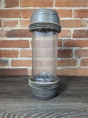 Vtg Diebold Mosler Bank Drive Thru Vacuum Tube Pneumatic Carrier Canister Double