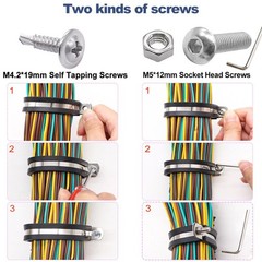 Taiss 136PCS Cable Clamps Assortment Kit 304 Stainless Steel Rubber Cushion P…