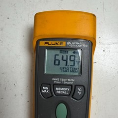 Fluke 65 Yellow Gray Dual LCD Display -40-500ºC Non-Contact Infrared Thermometer