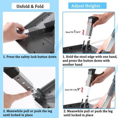 Double Elite 3 Levels Adjustable 3 Height 7/8/9″, Gray/Black