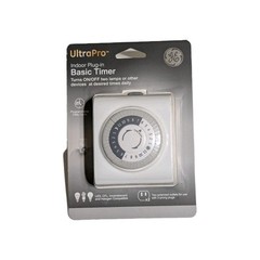 GE UltraPro Indoor Mechanical Timer – 24hr – 2-Polarized Outlets – White – NEW!