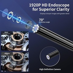 16.4FT Endoscope Camera with Light, 1920P HD, IP67 Waterproof, Single Lens