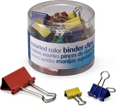 Eco-Friendly Storage Tub of 30 Assorted Metal Binder Clips – Stylish and Durable