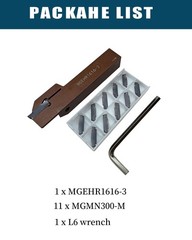 5/8 Inch Shank MGEHR16163 Lathe Grooving Parting Tool Holder 11 PCS MGMN300