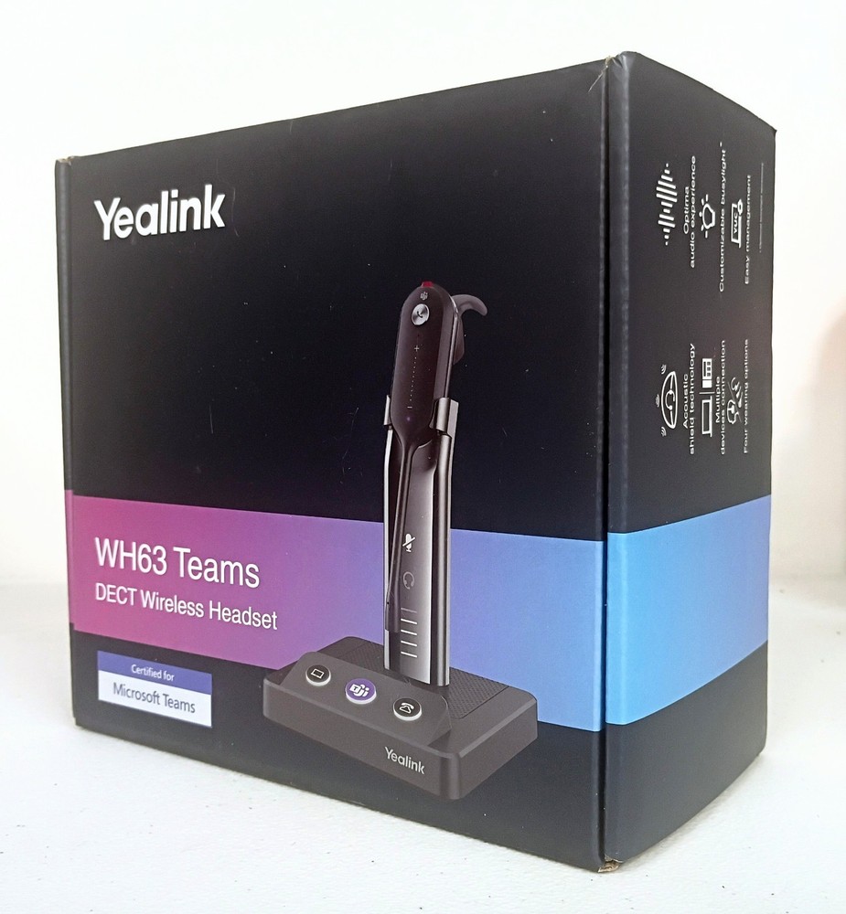 Yealink WH63 Teams DECT Wireless Headset New Sealed – Certified Microsoft Teams