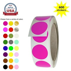 Royal Green Colored Circle Stickers 1.5 Inch (38mm) Color-Coding Roll 600 Pack