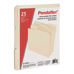Heavyweight Manila File Folders 1/3 Cut Letter Size 25 Pack Document Organizer