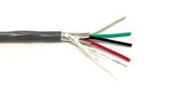 25 ft West Penn Wire 3244 – 4 Conductor 18 Gauge Shielded Cable CMR – USA Made!