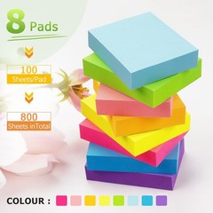 Brightly Colored 1.5×2 inch Sticky Notes – 800 Sheets of Self-Stick Pads