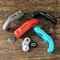 Cap Shooting Bottle Opener Gun – Launches Caps for World Cup L, black red