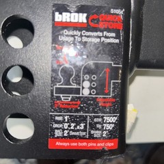 bROK 51054 2″ Flip Mount Adjustable Heavy Duty Hitch 7500 lb Quick Store Black