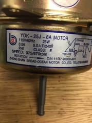 YDK-25J-6A AIR CONDENSER FAN MOTOR FITS MULTIPLE BRANDS ZHONG SHAN 115V/60Hz 25W