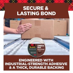 Scotch Commercial Grade Shipping Packaging Tape, 1.88″ x 6 Rolls, Transparent