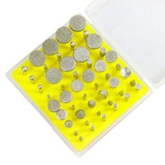 Drilax 50 Pieces Diamond Drill Bit Burr Set Grit 120 Sea Glass for Crafts Rocks