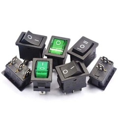 KCD1-101 6A 250V 15mm x 21mm ON/OFF Rectangular Boat Rocker Switch 2/3/4/6 Pin