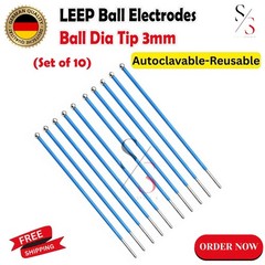 LEEP Ball Electrodes 3mm Ball Tip 10Pcs Reusable Autoclavable 10 Pcs Set
