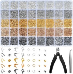 Jewelry Making Kit with 2425pcs Crimp Beads, Tubes, Covers, Wire Guards & More