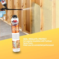 Kraken Bond FastCoat Spray Foam Insulation, Closed Cell 27.1 oz, 24 Pack Kit