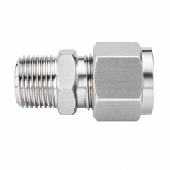 Pysrych 304 Stainless Steel Compression Fitting 1/4″ OD x 1/8″ NPT, Copper