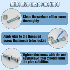 LOOLIFL Blue Thread Locker 243 Nuts-Bolts Locker, Screw Adhesive Lock Tight Seal