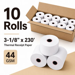 (10) 3-1/8″ x 230′ THERMAL POS RECEIPT PAPER ROLLS