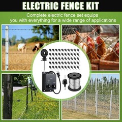 MorningRo 2-Mile 5000V 0.1Joule Electric Fence for Preventing Animals 250ft
