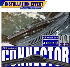 Rooppa 3-Piece Wiper Blade Set for Kia Sportage (2017–2022) / Hyundai Santa Fe (