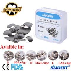 50Pcs Dental Matrices Bands Sectional Contoured Metal Matrix bands S/M/L