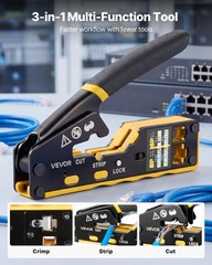 VEVOR Crimping Tool Ethernet Crimper for RJ45/RJ11/RJ12 4/6/8-Pin Modular Plugs