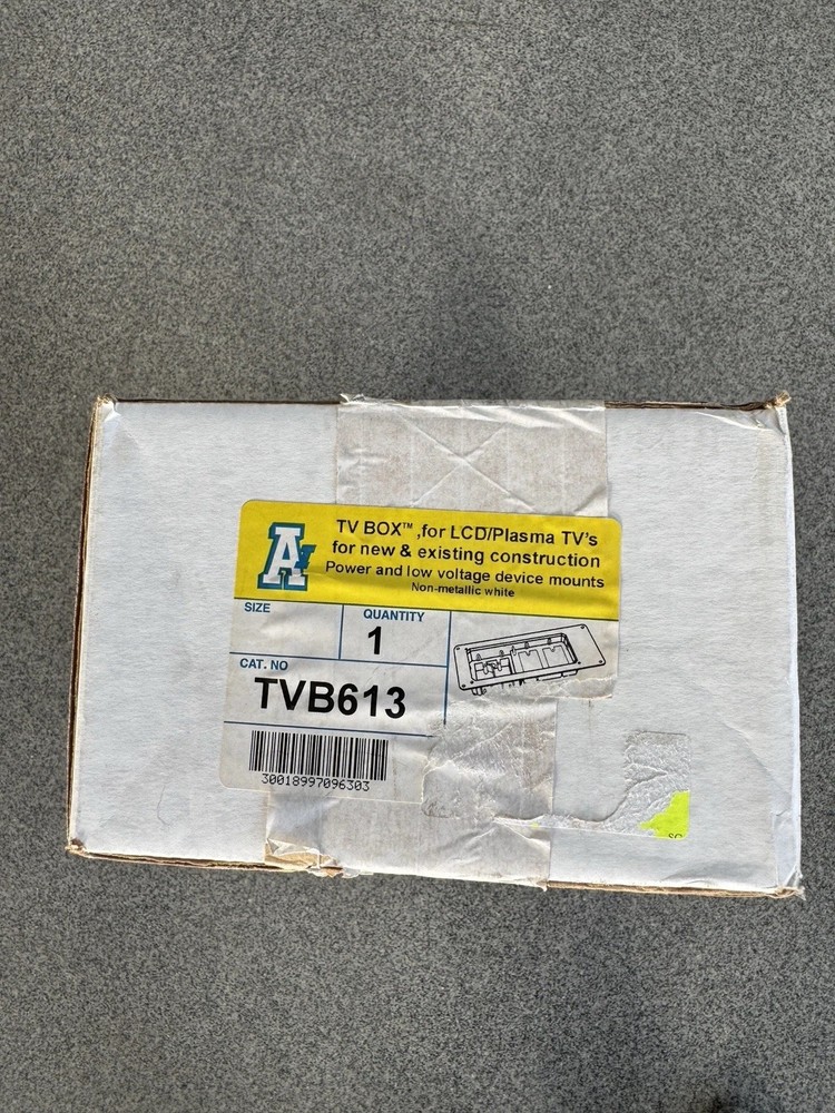 Arlington TVB613 – Recessed TV Outlet Box with Paintable Trim Plate. Wall Mount
