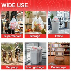 Grocery T Shirt Bags 60 Pack Thank You Plastic Shopping Carry Bags