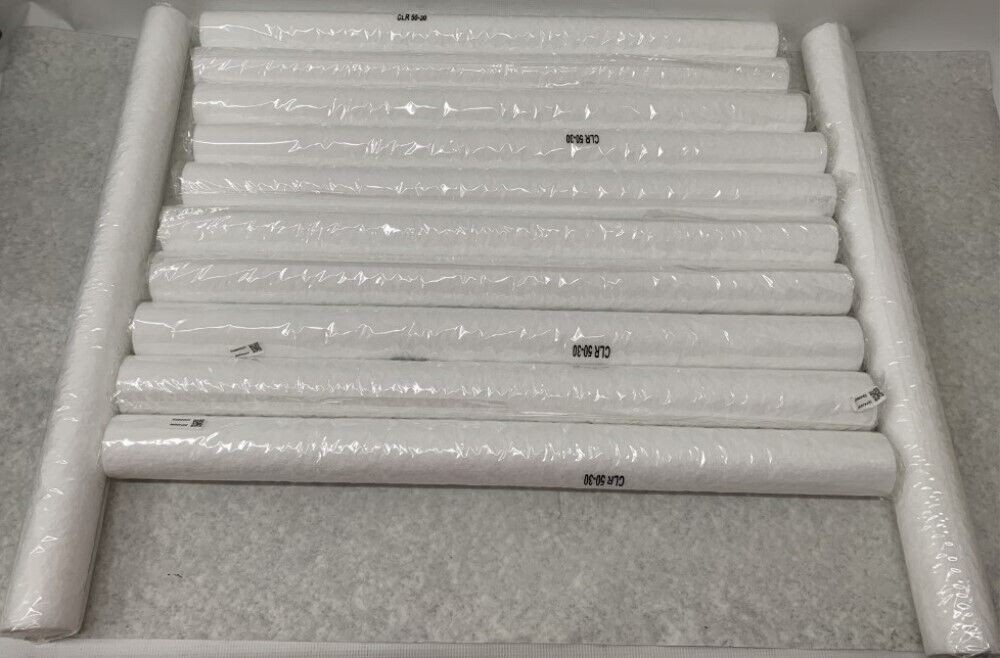 (Lot of 12) Pall Claris CLR5030 Filter Cartridges 50 μm Polypropylene 30″