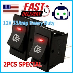 2X Red LED 12V 35Amp Heavy Duty Toggle Flick Switch On Off Car Dash Light SPST