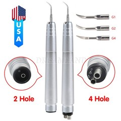 Dental Ultrasonic Air Perio Scaler Handpiece Scaling 2/4-Holes 3 Tips G1 G2 G4