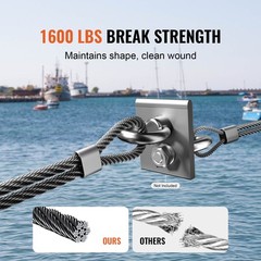 VEVOR T316 Stainless Steel Cable 1/8″ 7×7 Steel Wire Rope 500 ft Cable Railing