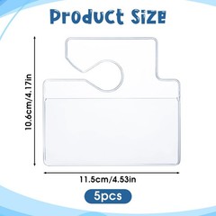 Trinkrittey 5 Pcs Horizontal Clear Parking Permit Holder Pass blue