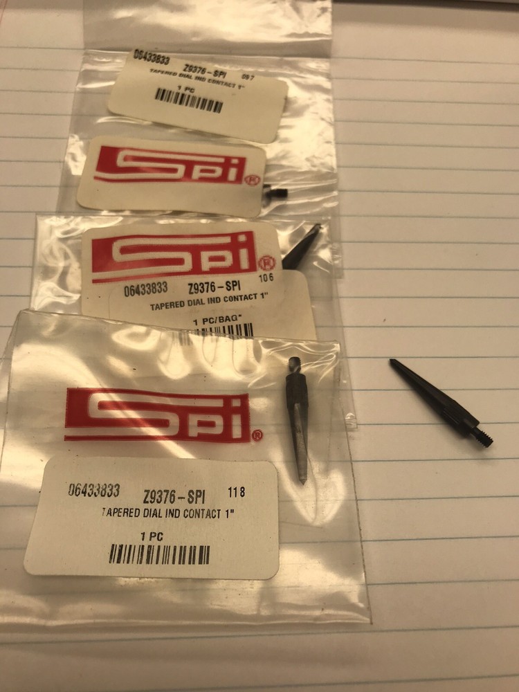 3 Pcs. Z9376-SPI 1” Tapered Dial Indicator Contact Point.