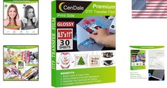 DTF Transfer Film 8.5″x11″ – 30 Glossy Sheets for DIY Fabric Printing