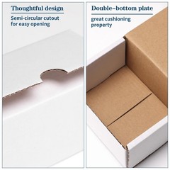 4x3x2 White Shipping Boxes Set of 50, Corrugated Cardboard Mailer Boxes for P…