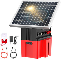 Solar-Powered Electric Fence Charger with Alarm,1.2 Joule Output, up to 20 Miles