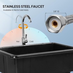 32.3 in x 22.4-Inch Indoor and Outdoor Utility Sink with Faucet High Quality New