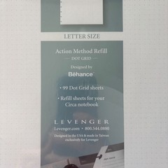 Levenger Circa Action Method Refill. Letter Size. 99 Dot Grid Sheets. 8.5×11 in