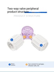 10Pcs 2-Way Valve Medical Disposable Adapter With Cap Protection For Medical Use