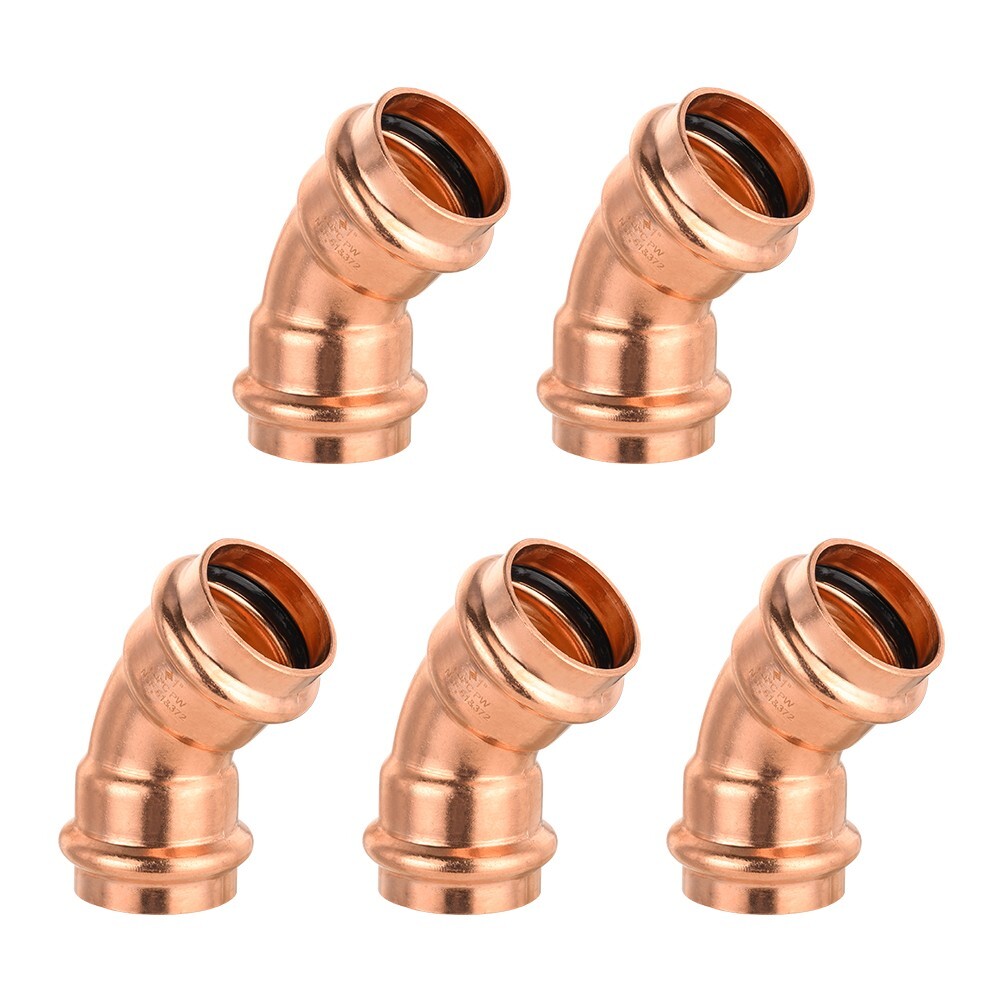 5 PCS EFIELD 1″ X 1″ Press Fit 45 Degree Elbow Copper Fittings, No Lead
