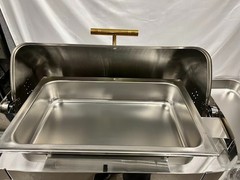 Acopa Supreme 8 Qt. Full Size Gold Accent Roll Top Chafer