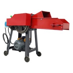 4-Blades Corn Straw Chaff Hay Cutter Pulverizer w/Belt Conveyor 220V 400-800kg/h