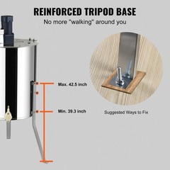 Uimoso Electric Honey Extractor for Beekeeping, Stainless Steel, 4/8 Frames