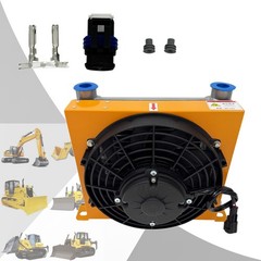 DC12V 84W Hydraulic Oil Cooler 65L/min Flow Aluminum Radiator 1.8KW Capacity