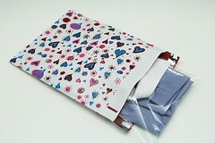 100 10×13 Blue Hearts Designer Poly Mailers Envelopes Boutique Custom Bags