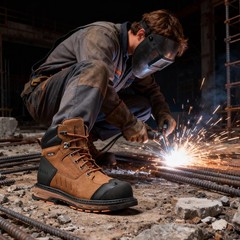 NINGO Men’s Steel Toe Work Boots Puncture Proof Construction Boots EH Protection